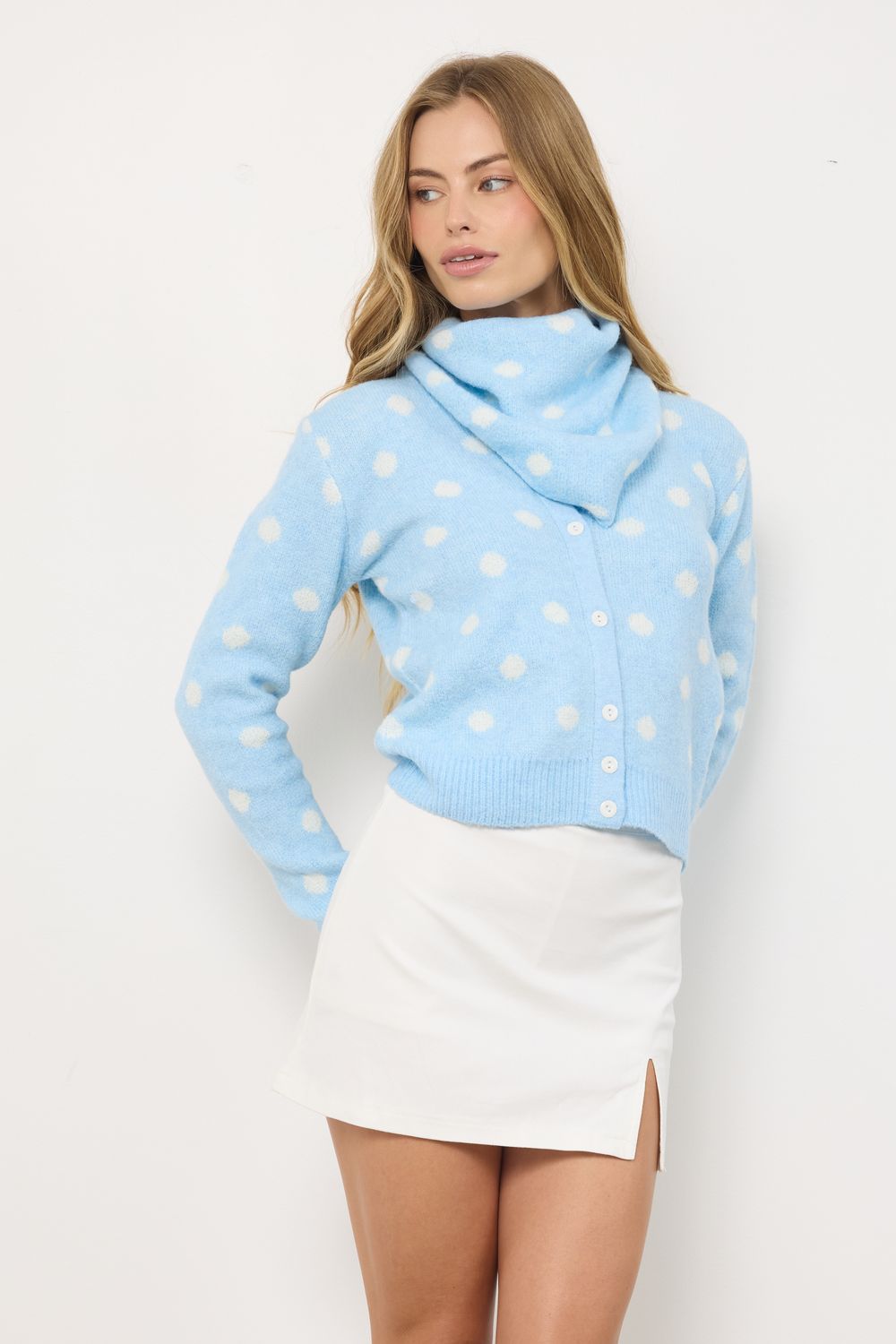 Pretty Eyes Sky Blue Knit Top