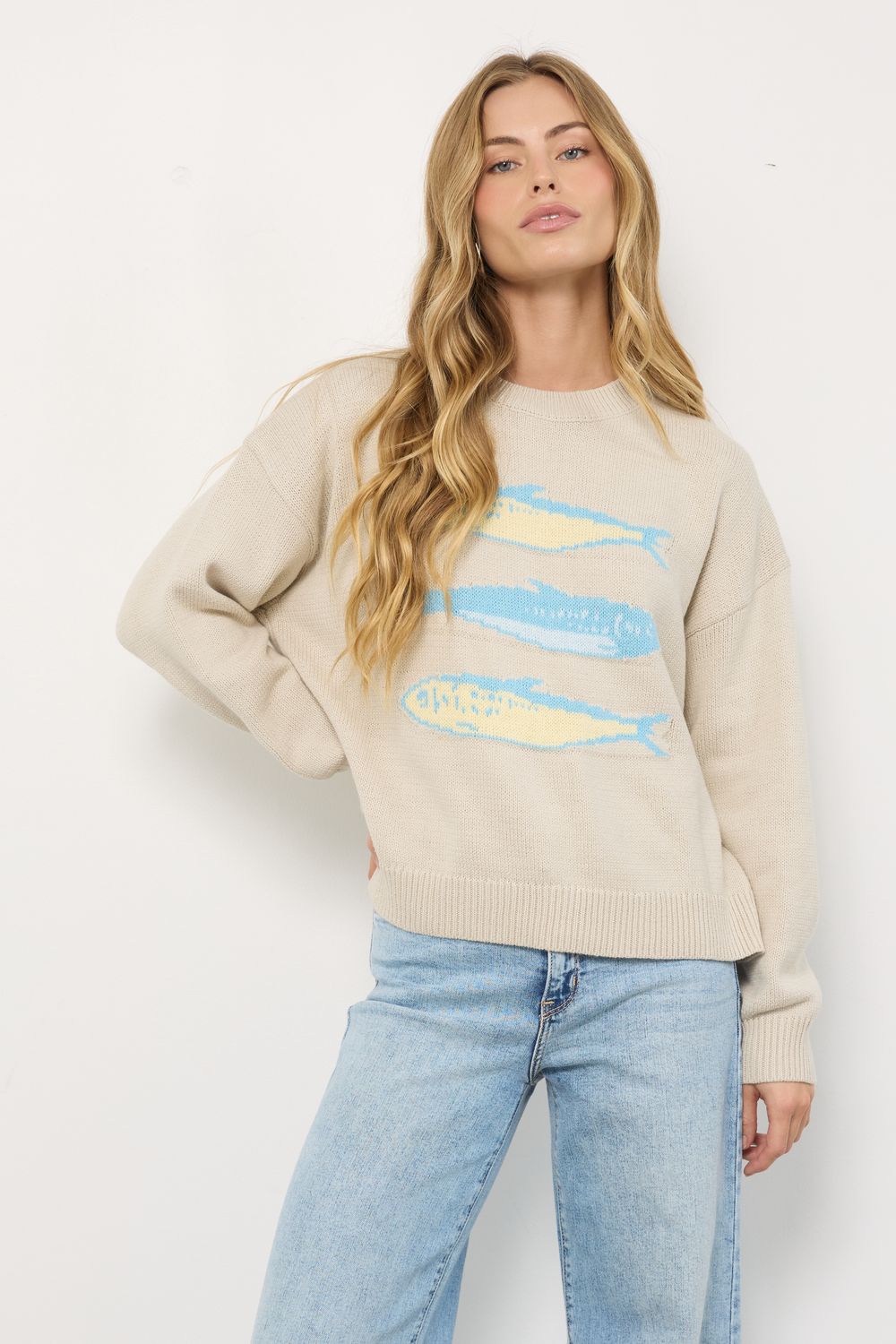 Fish Brain Melange Knit Top