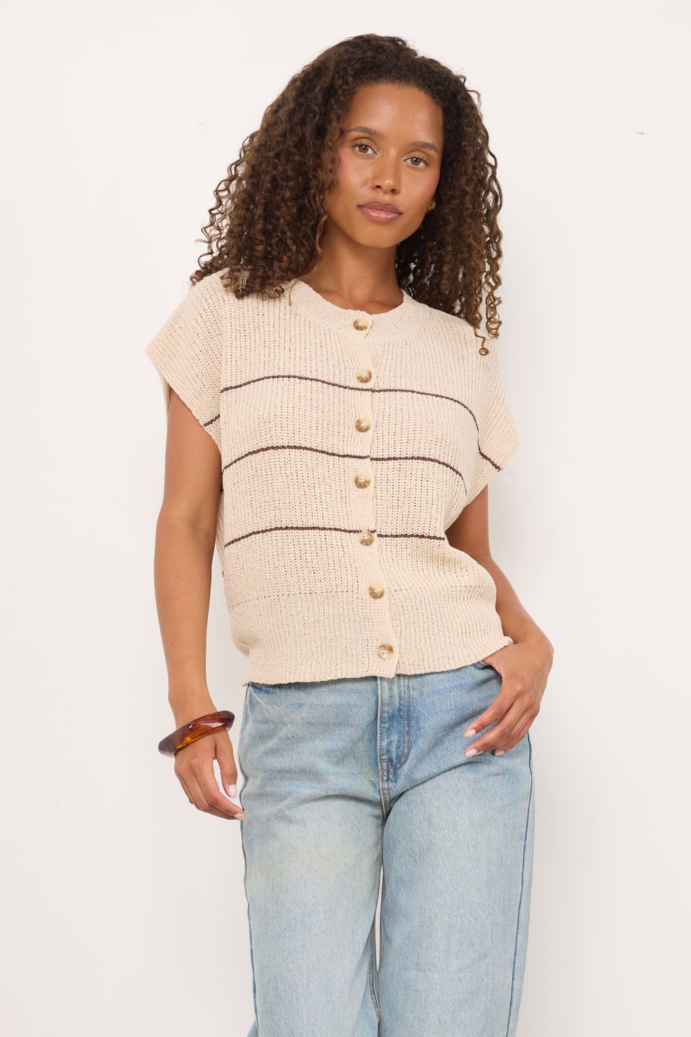 Cookie Time Khaki Knit Top