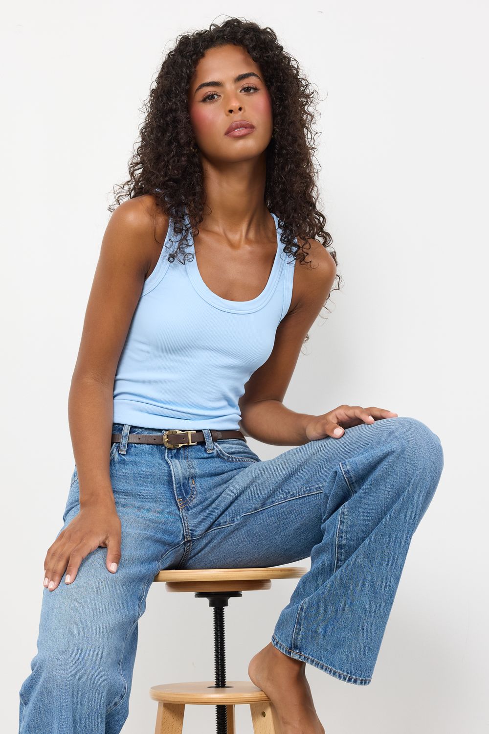 Double Trouble Serene Blue Tank Top