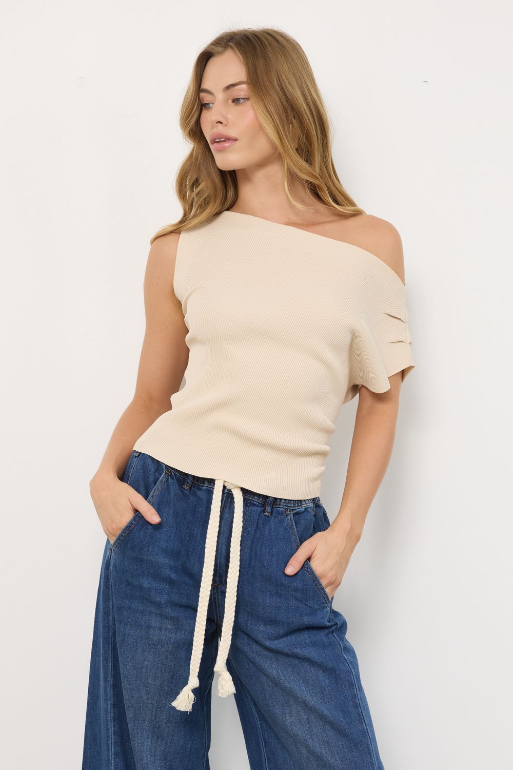 Losing Sleep Light Taupe Top