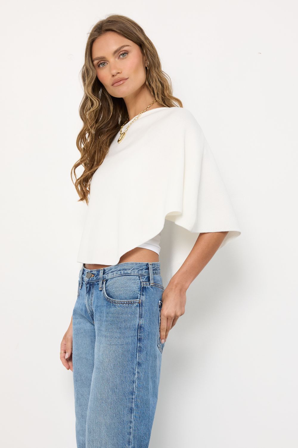 Rue White Poncho