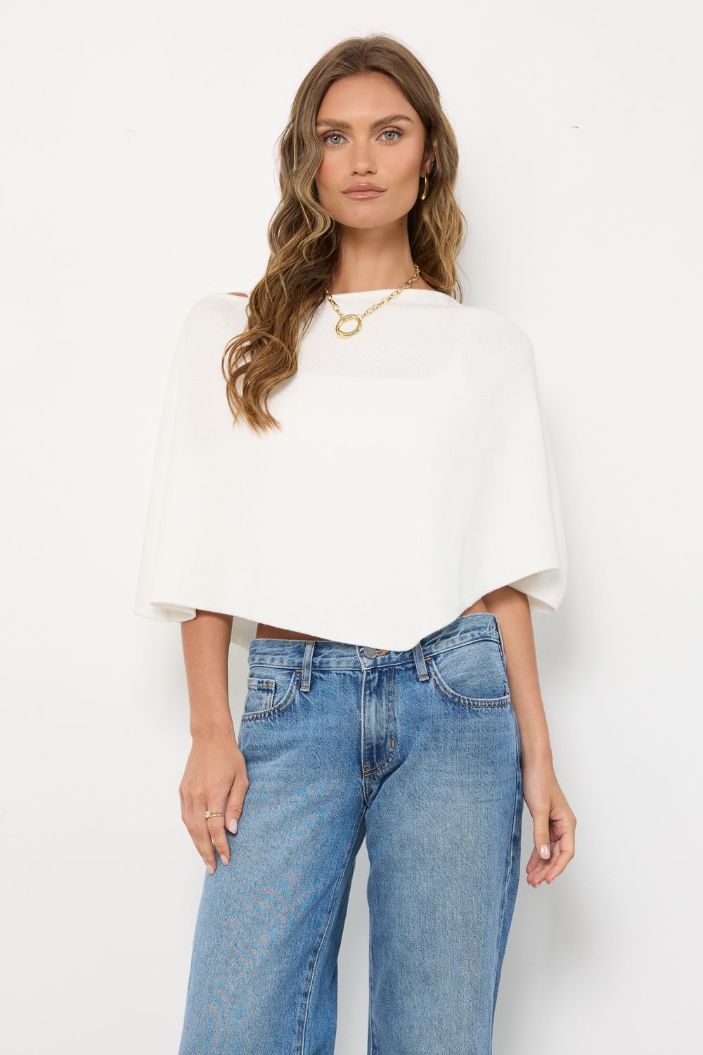 Rue White Poncho