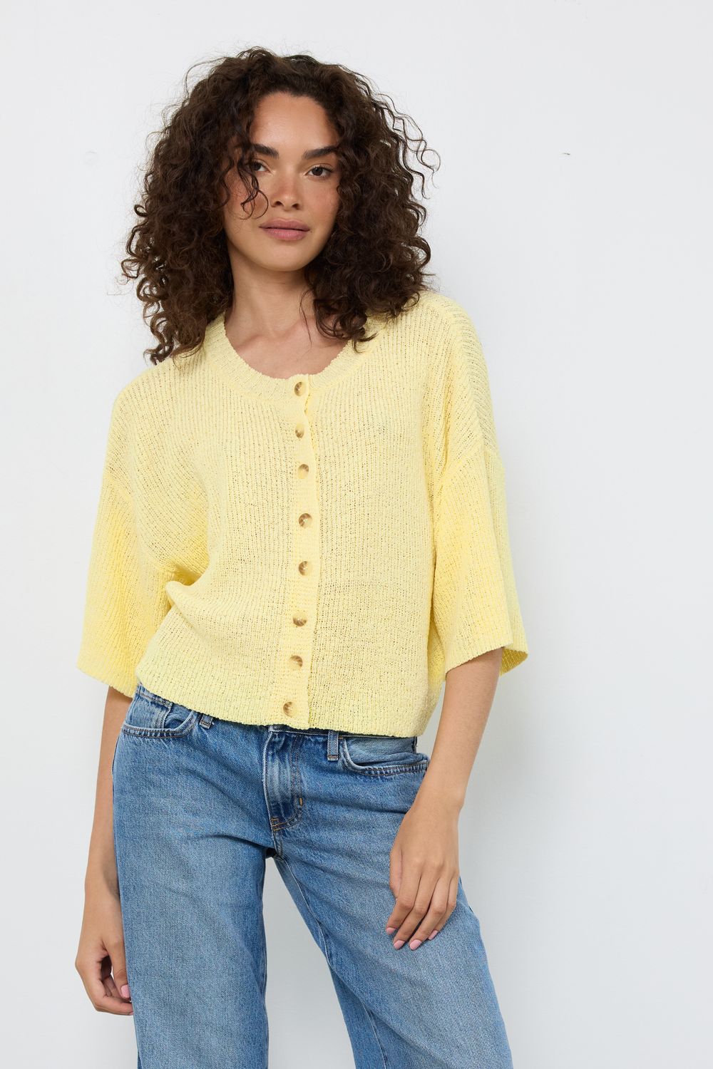 Make Time Butter Yellow Knit Top