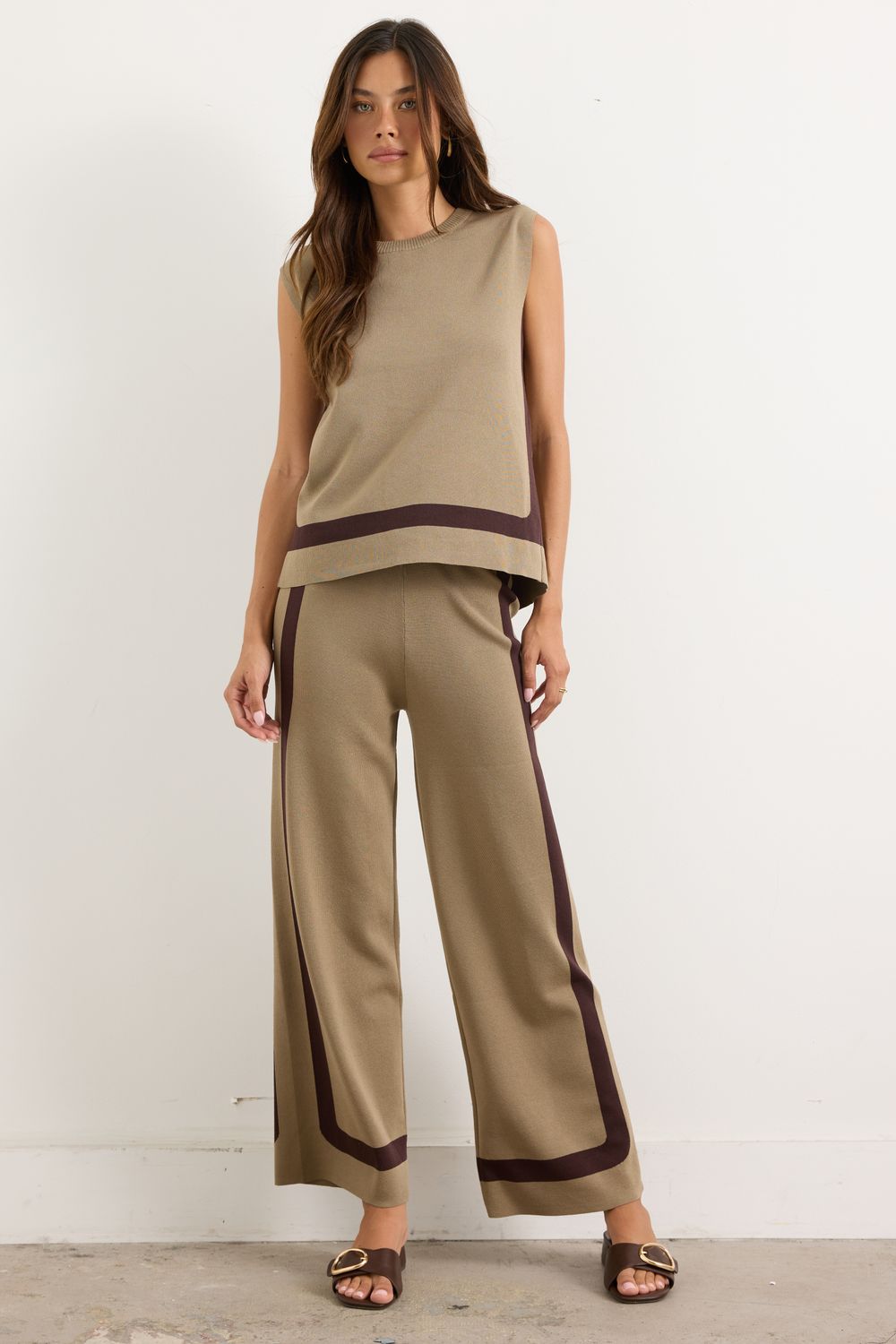 Can't Hate You Olive Dark Brown Set