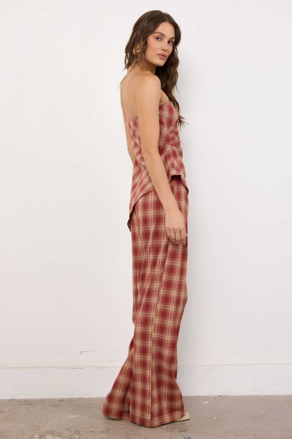 Hayes Burgundy Taupe Pants