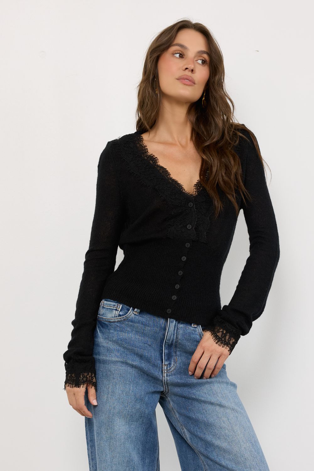 Vivian Black Knit Top