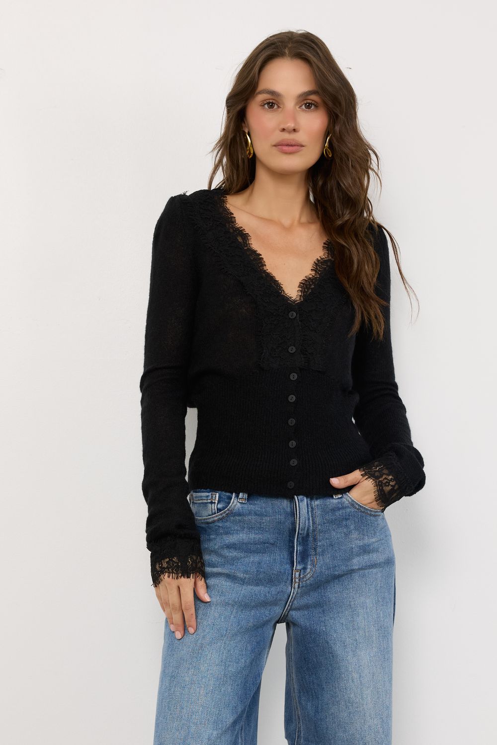 Vivian Black Knit Top
