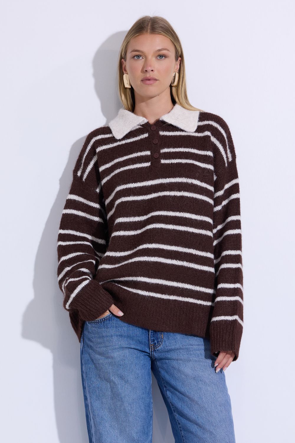 CorbinGPT Chocolate Brown Knit Top