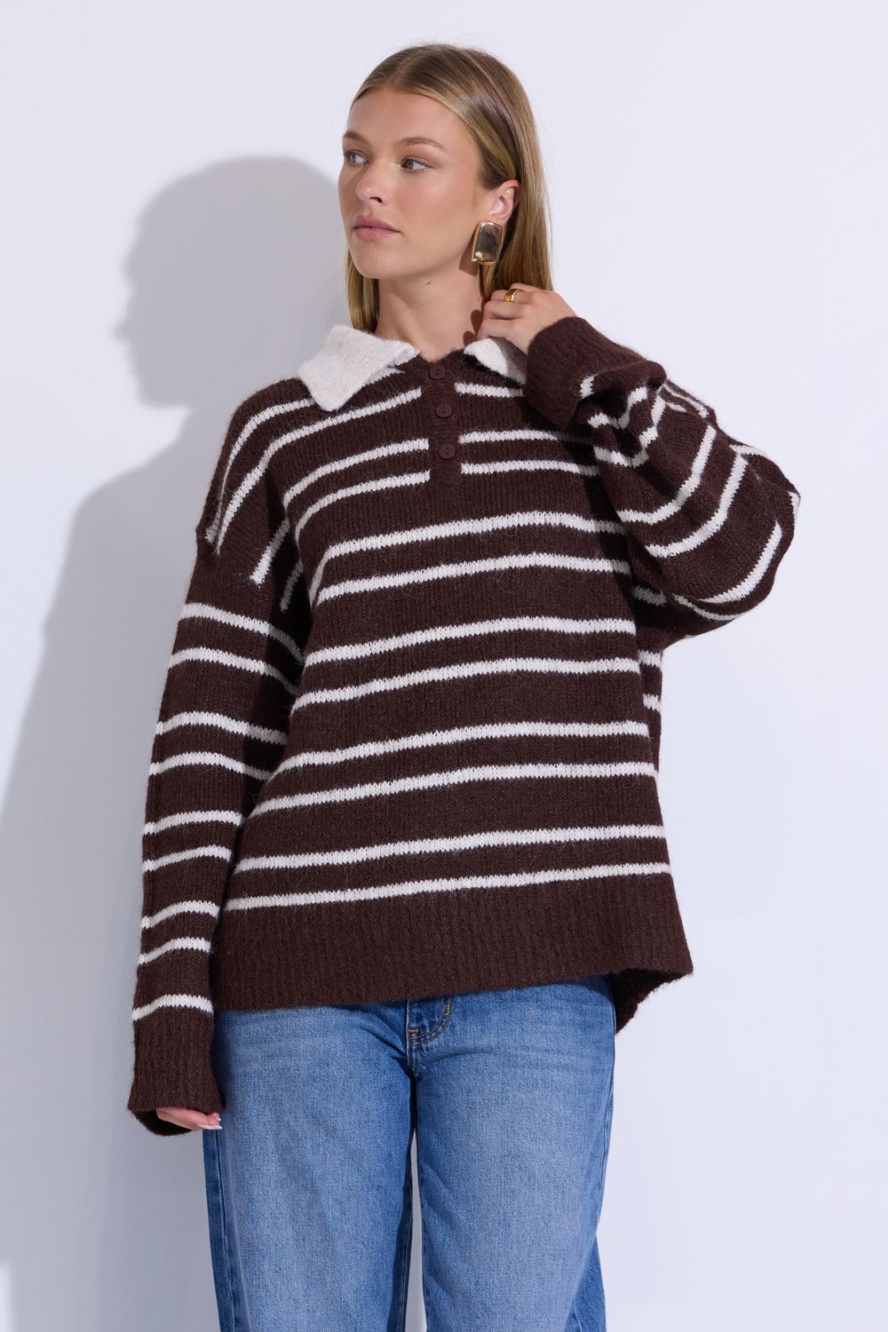 CorbinGPT Chocolate Brown Knit Top
