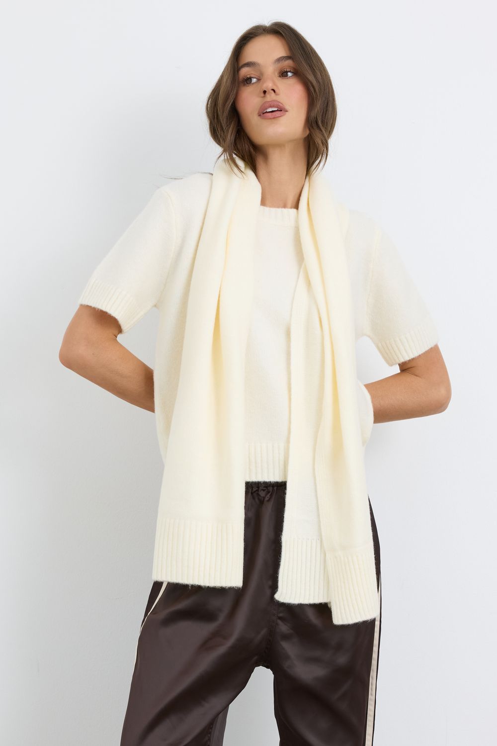I'm Hot &amp; I'm Cold Cream Knit Top