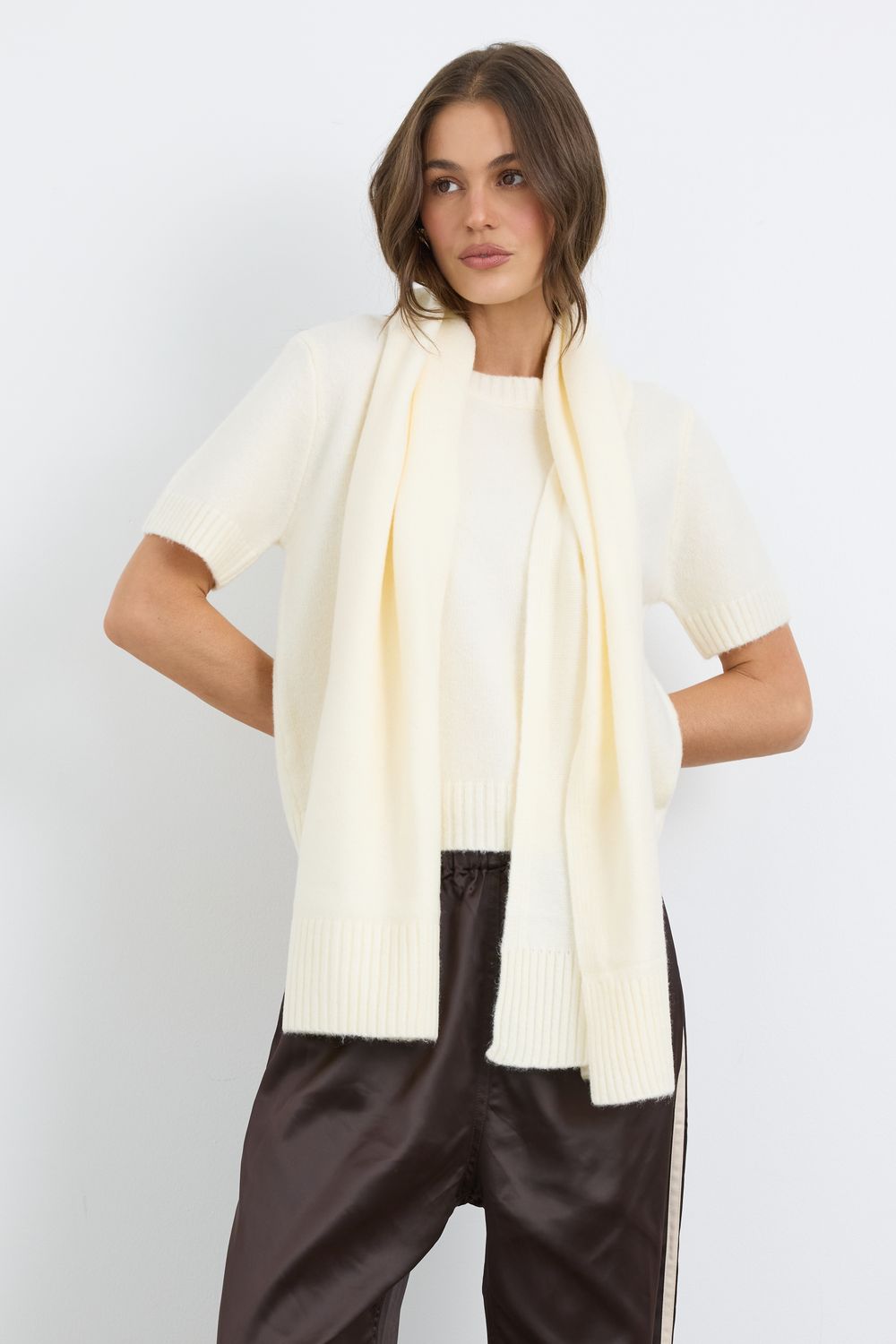 I'm Hot &amp; I'm Cold Cream Knit Top