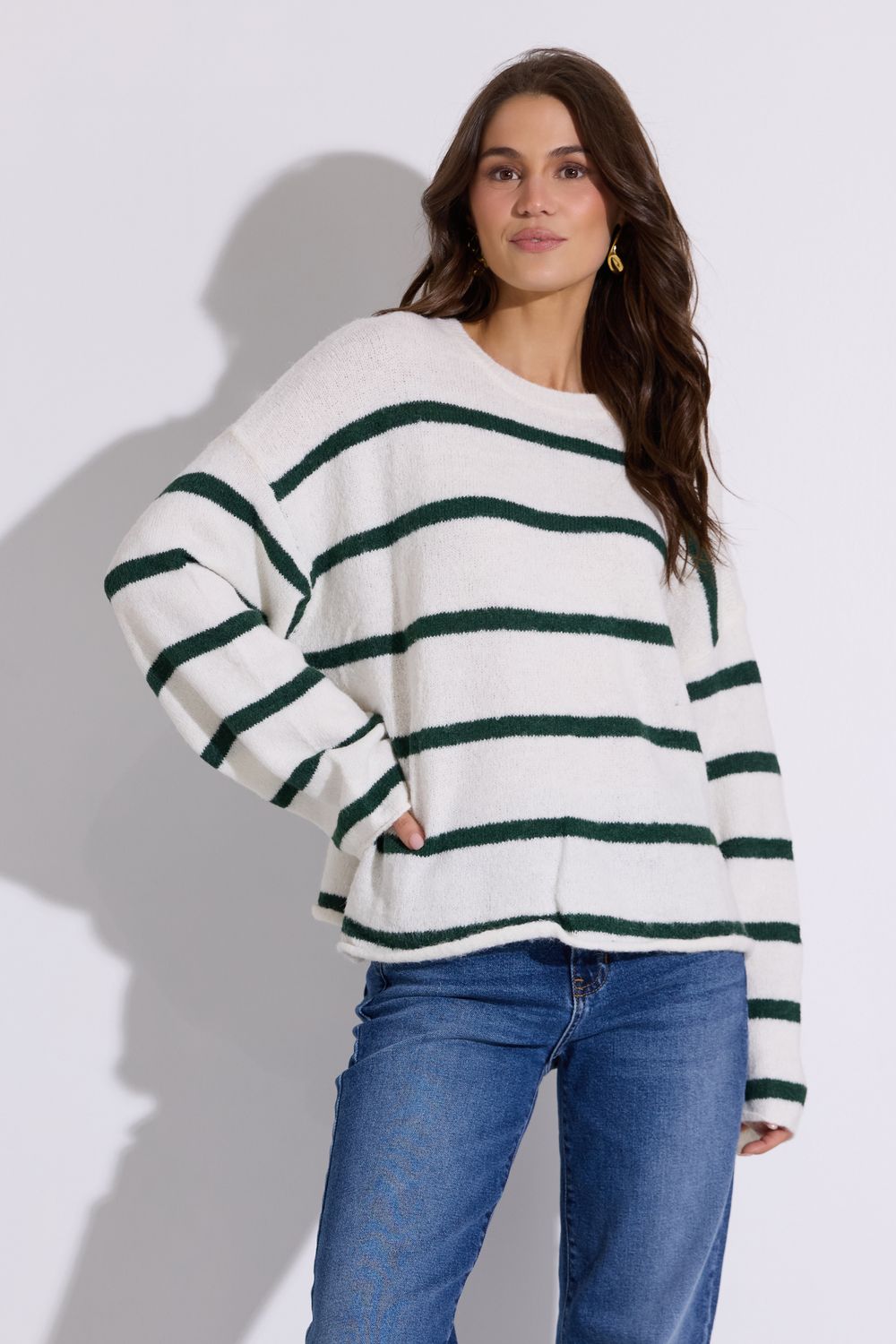 Stop Asking Hunter Green Knit Top