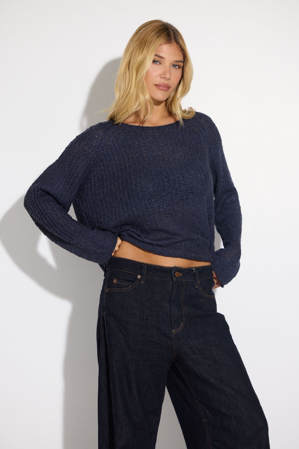 Beverly Blue Grey Knit Top