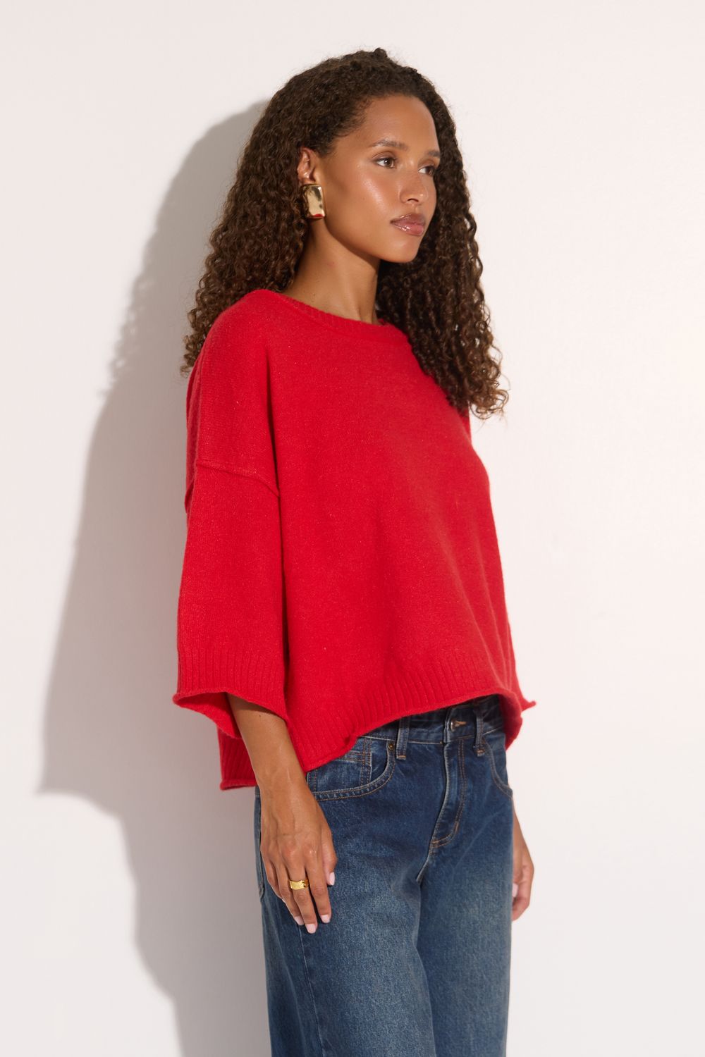 Spring Awakening Red Knit Top