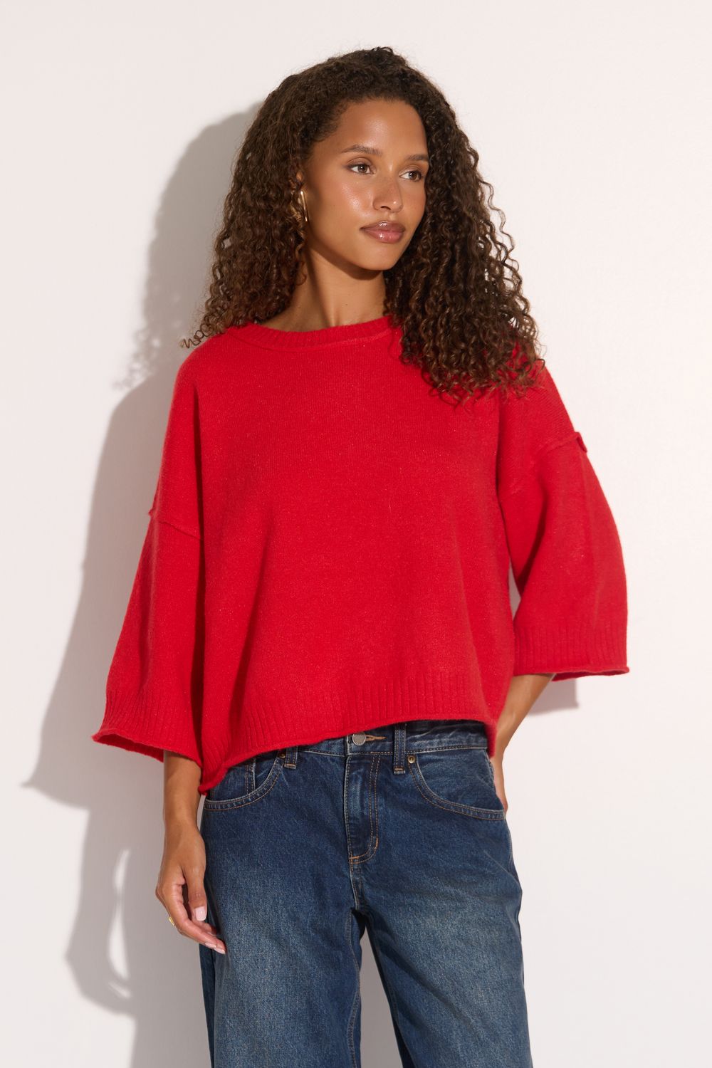 Spring Awakening Red Knit Top
