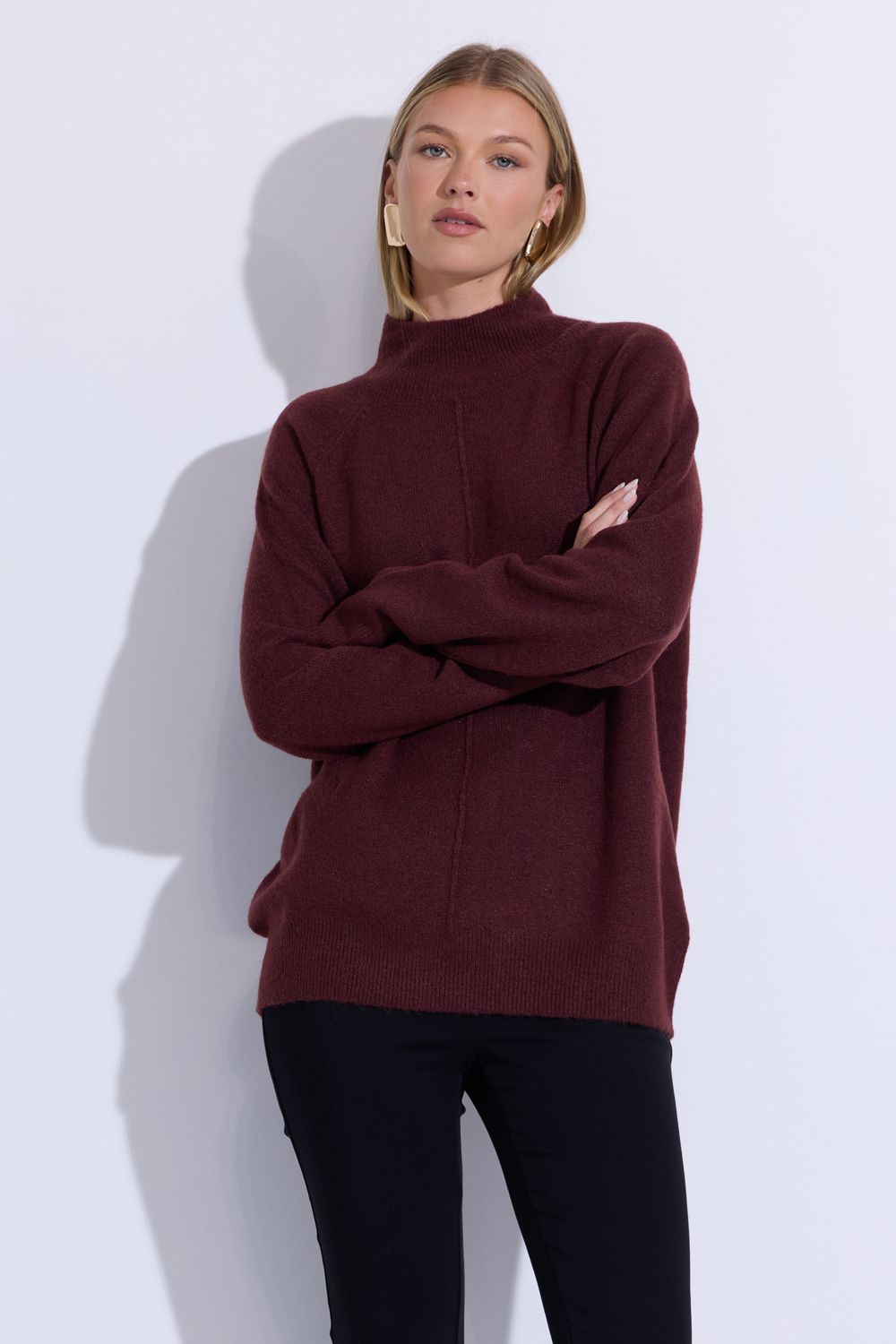 Alanna Red Wood Knit Top