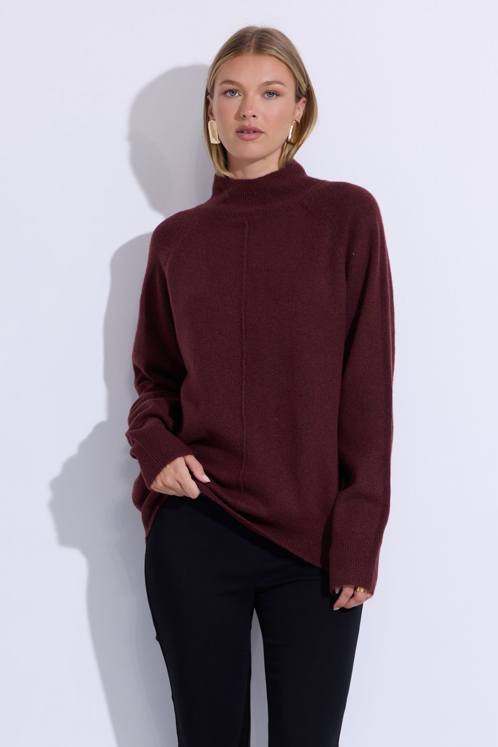 Alanna Red Wood Knit Top