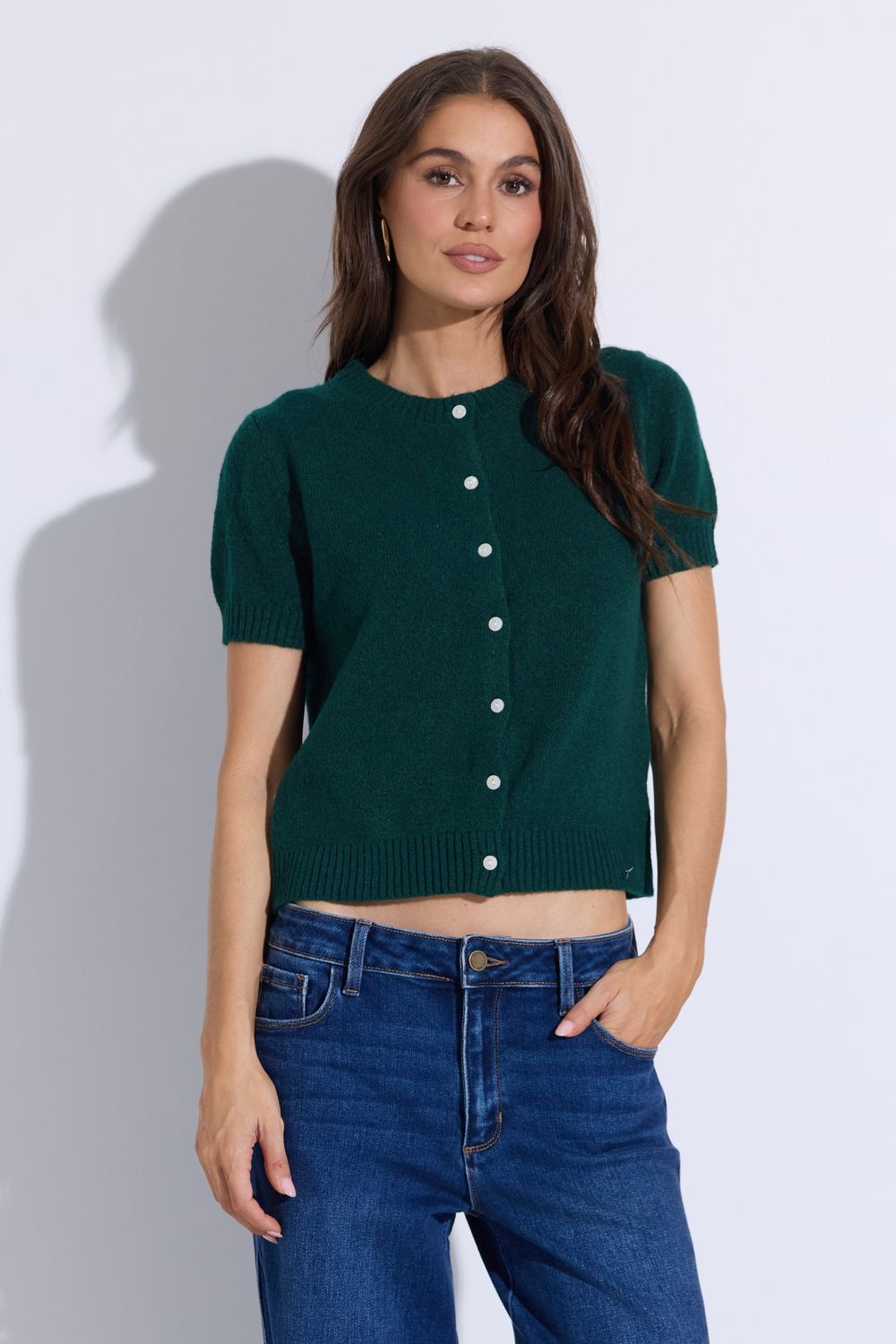 Puhnelipe Dark Green Knit Top