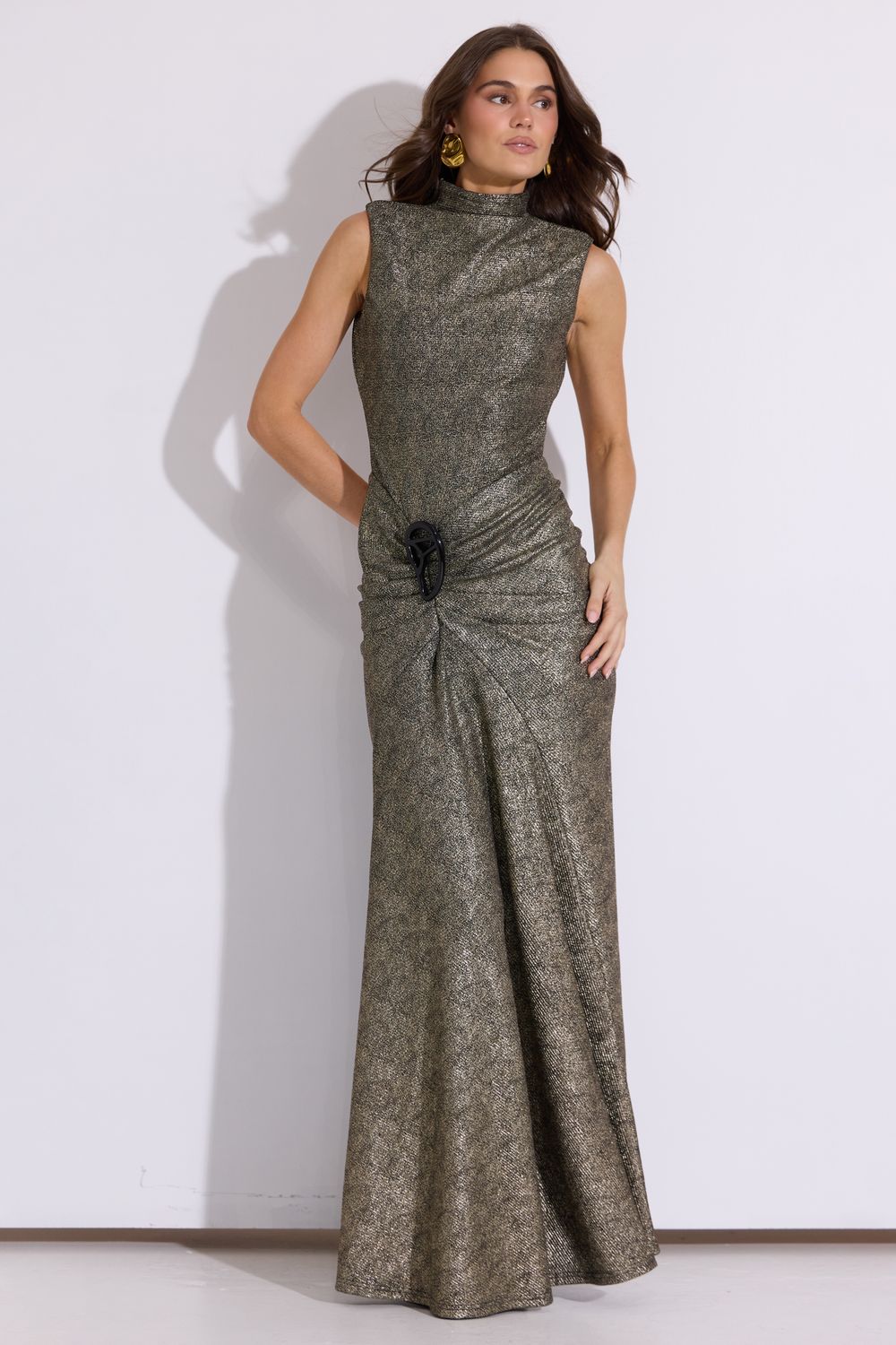 Flicker Black Gold Dress