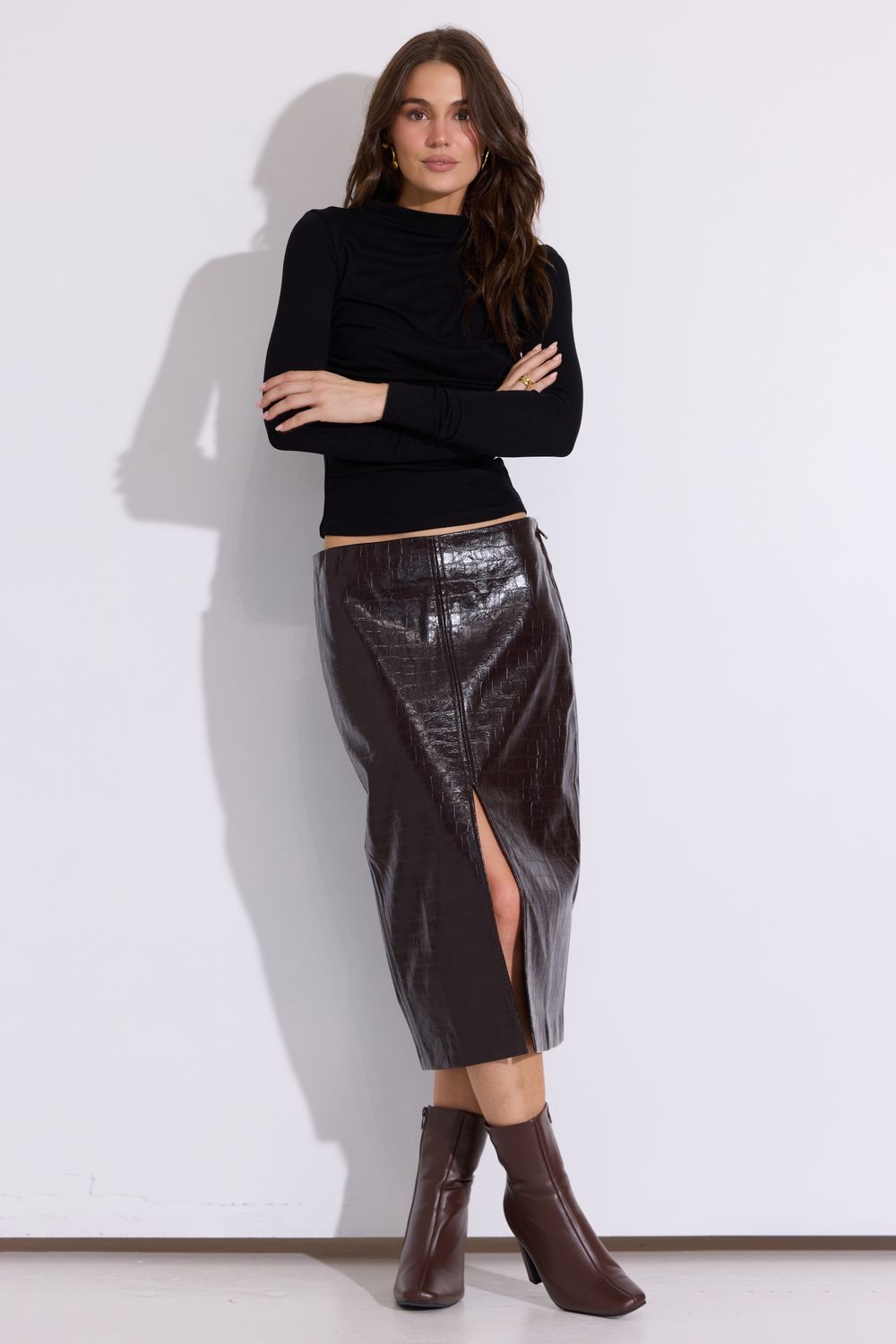 The Heights Dark Brown Skirt