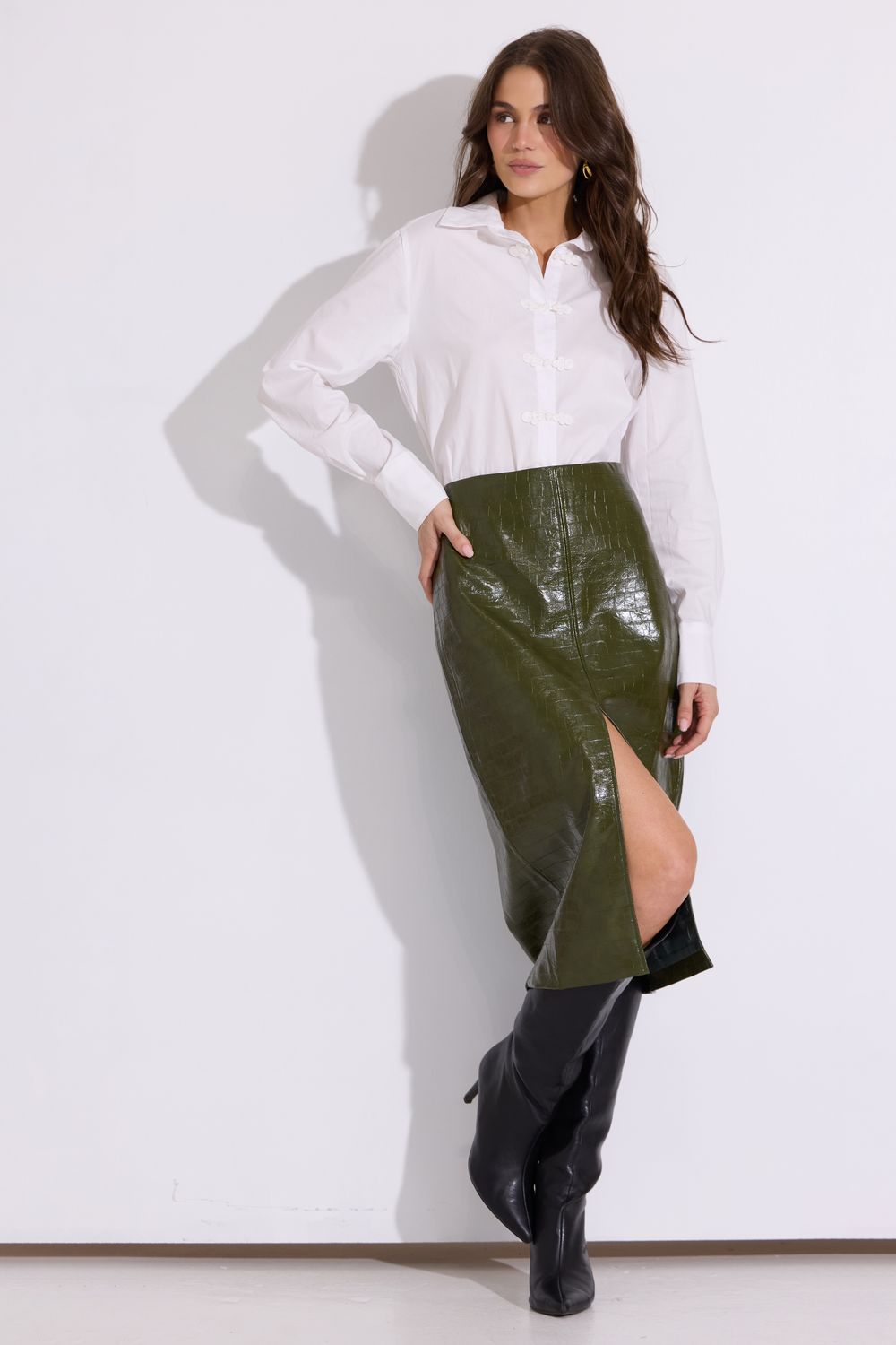 The Heights Dark Olive Skirt