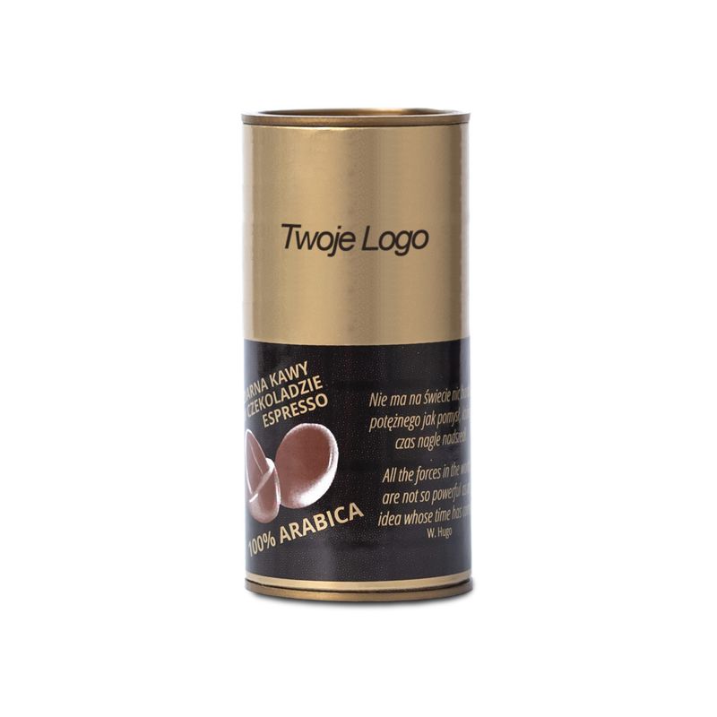 Ziarna kawy w czekoladzie - Twoje Logo - tubka 15g