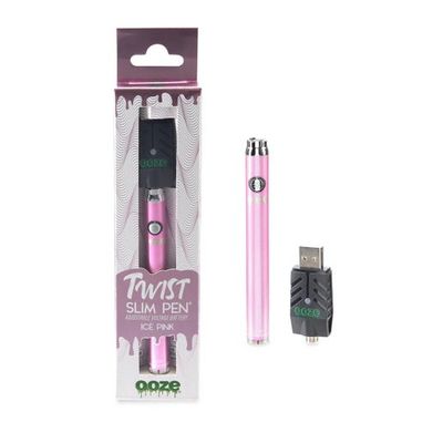 Ooze Adjustable Slim Twist Pen Battery w/ USB Charger (Ice Pink)