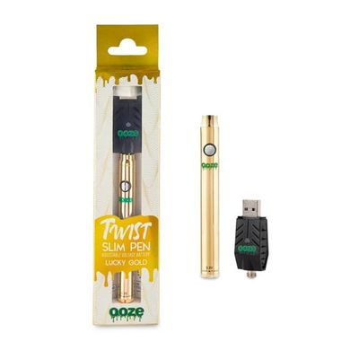 Ooze Adjustable Slim Twist Pen Battery w/ USB Charger (Lucky Gold)