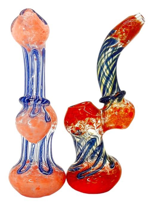 8&quot; Heavy Marbled Lines Bubbler