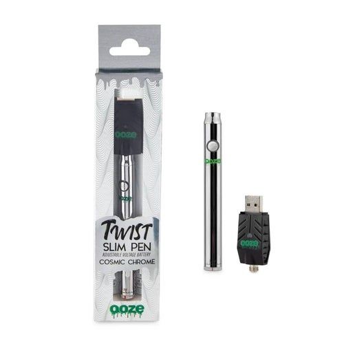 Ooze Adjustable Slim Twist Pen Battery w/ USB Charger (Cosmic Chrome)