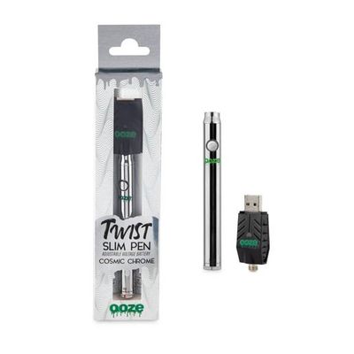 Ooze Adjustable Slim Twist Pen Battery w/ USB Charger (Cosmic Chrome)