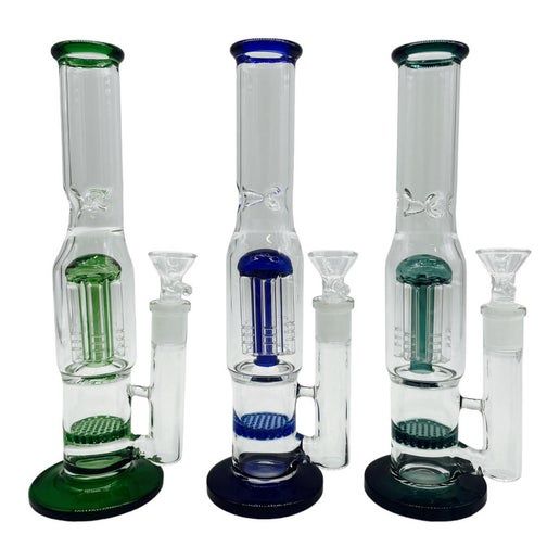 10&quot; Dual Color Honeycomb Perc Water Pipe