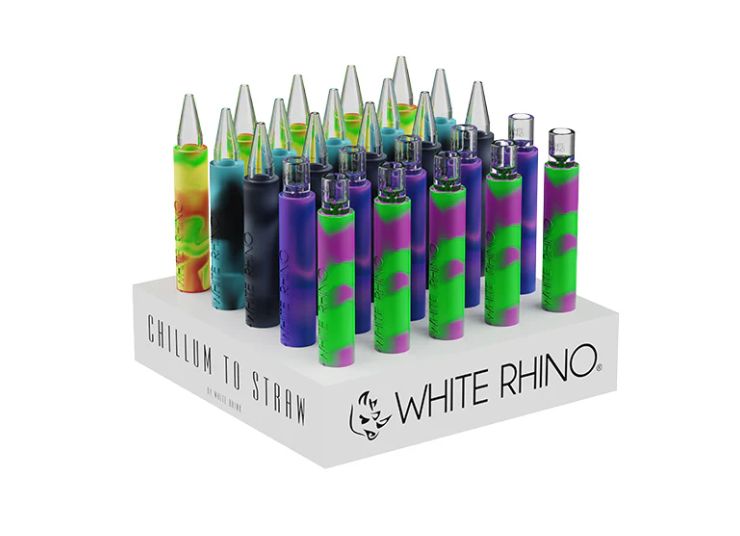 White Rhino Pyrex Chillum to Dab Straw