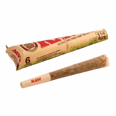 RAW Organic Hemp Cones 1 1/4 : 6 Pack