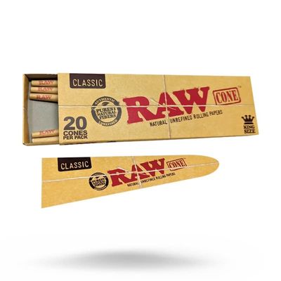 RAW Cones Classic King Size: 20 Pack