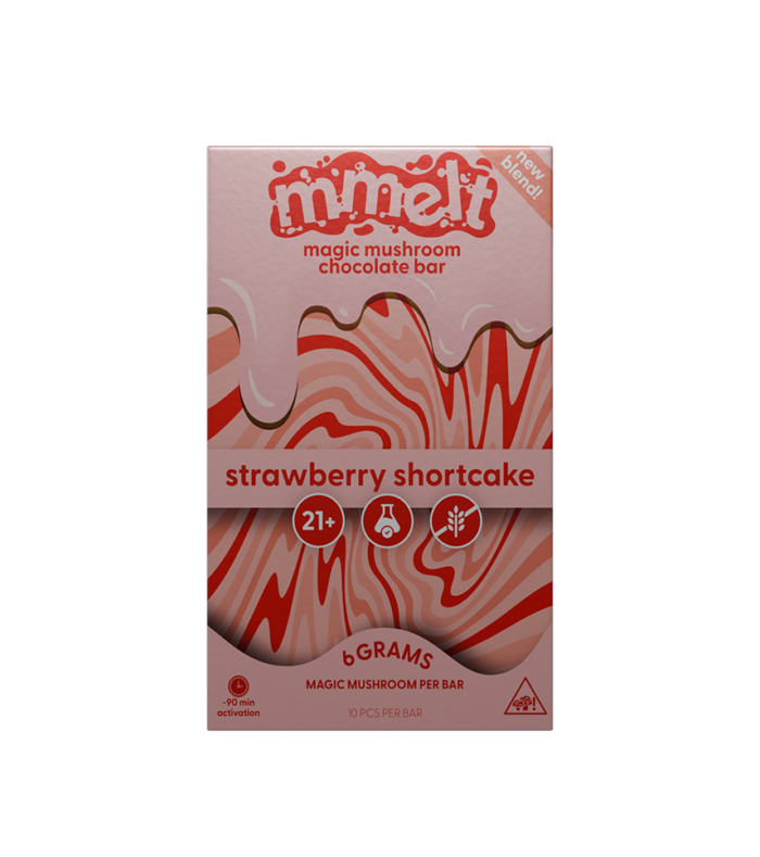 Mmelt Magic Mushroom Chocolate Bar Strawberry Shortcake