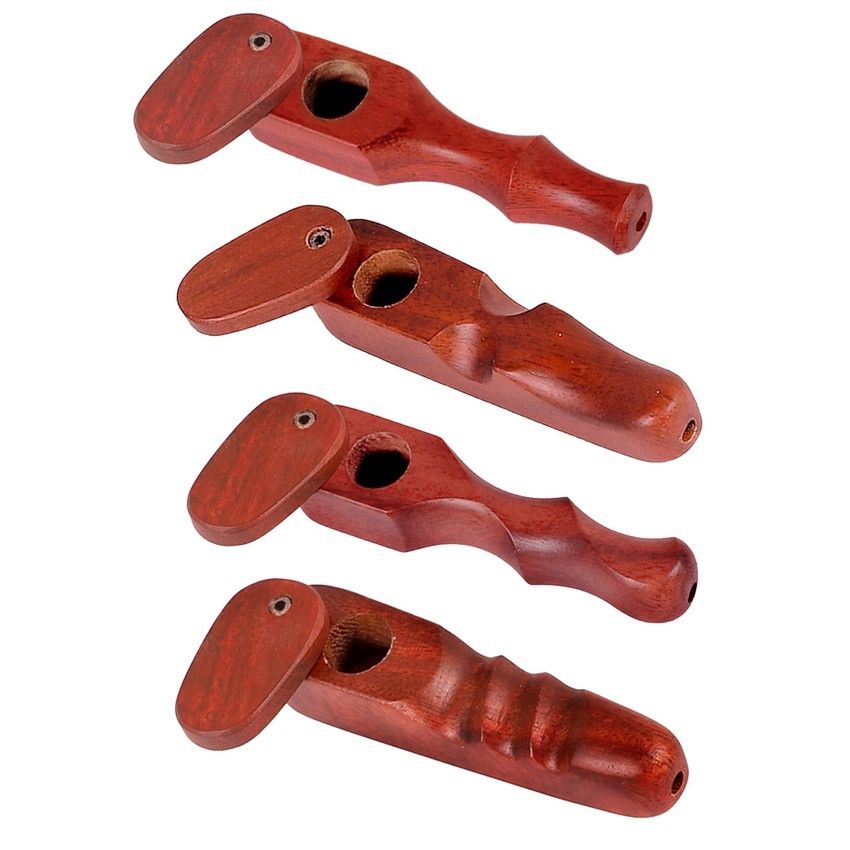 Rosewood Spoon Pipe w/ Swivel Lid - 4&quot; Styles Vary