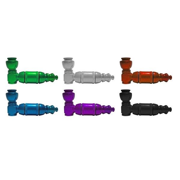 Aluminum Hand Pipe w/ Lid - 3&quot; Colors Vary