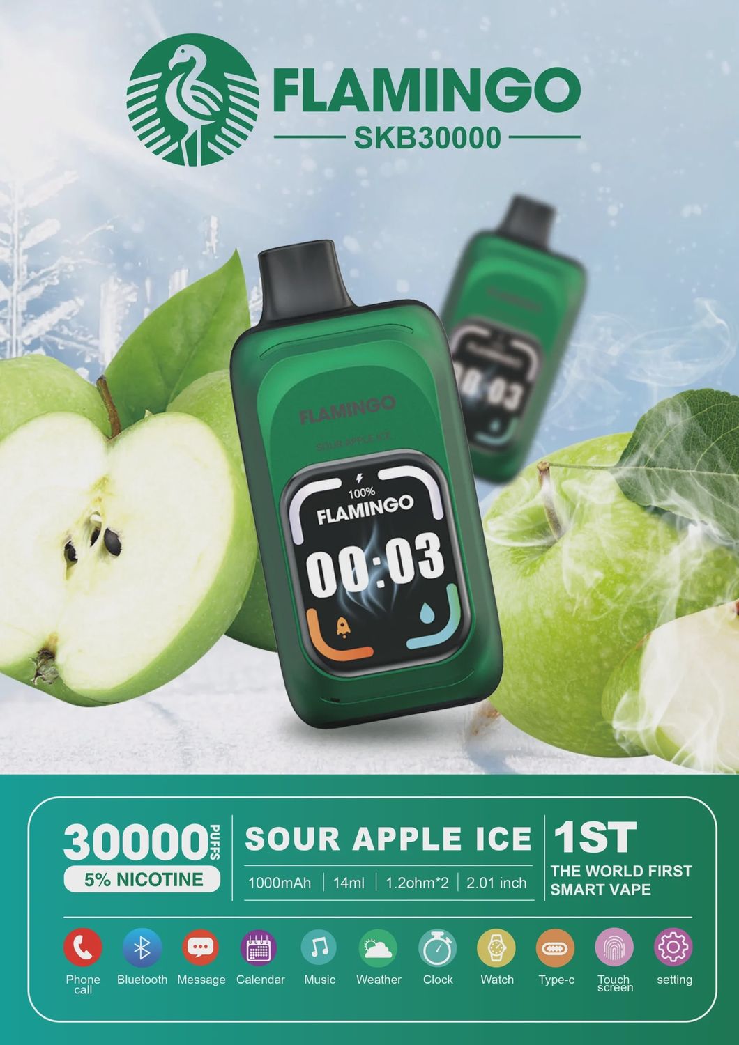 Flamingo SKB30000 Sour Apple Ice