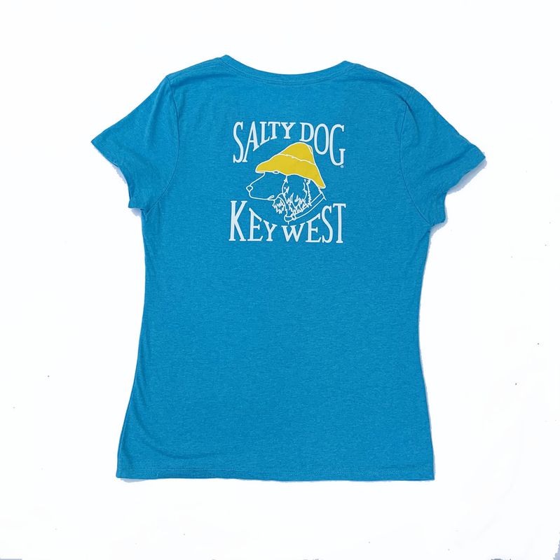 Key West Women&#39;s Triblend V-Neck S/S Turquoise