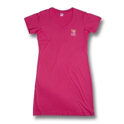 V-Neck Beach Cover-Up Hot Pink