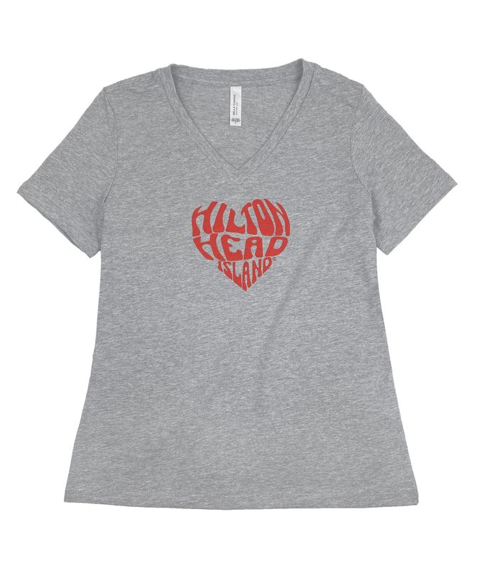 HHI Heart© Women&#39;s V-Neck Athletic Heather