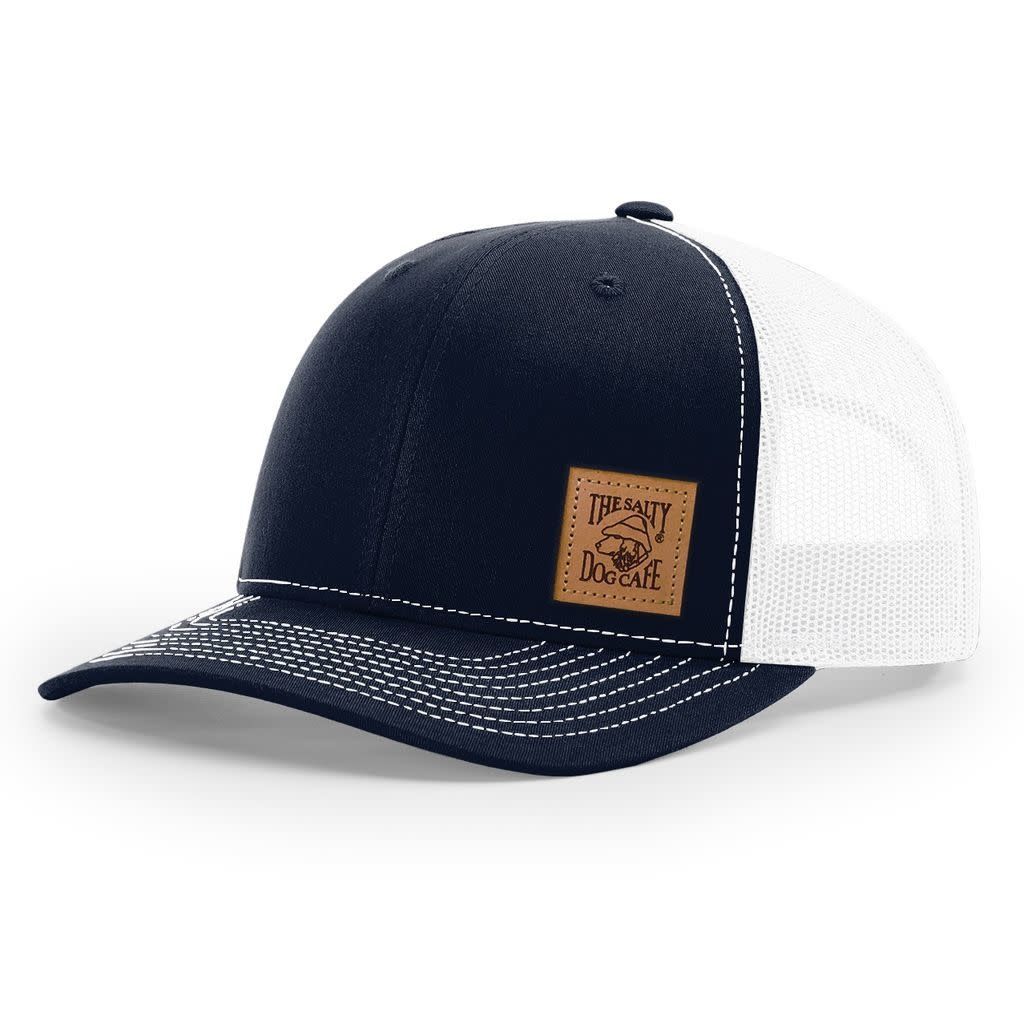 Trucker - Leather Patch, Navy/White, Adult
