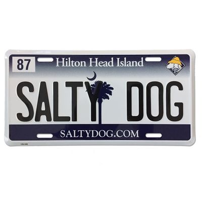 License Plate, White/Navy, SC