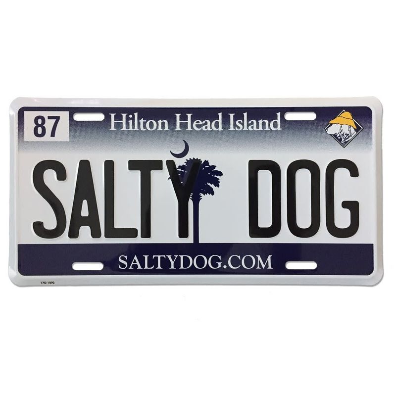 License Plate, White/Navy, SC