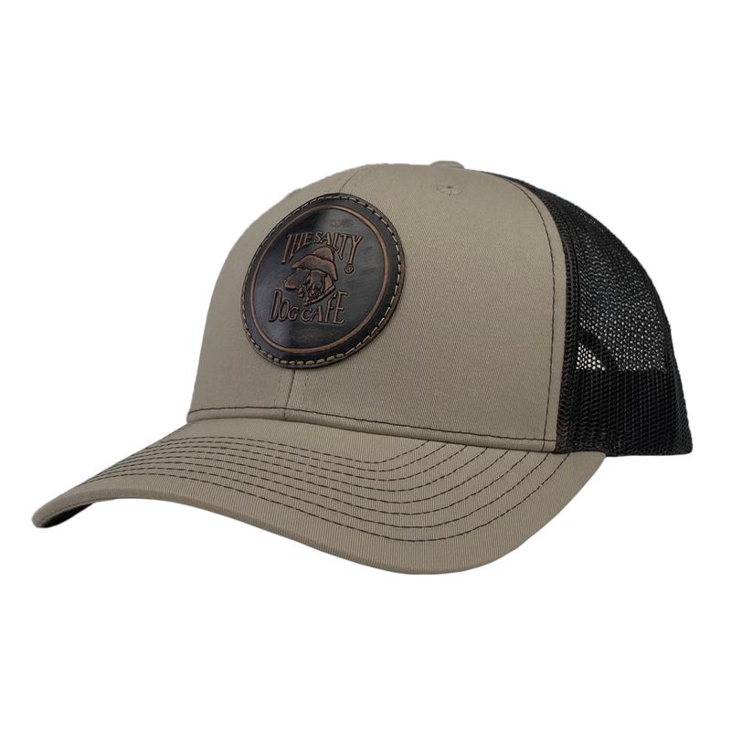 Hat - Distressed Leather Patch Khaki/Coffee