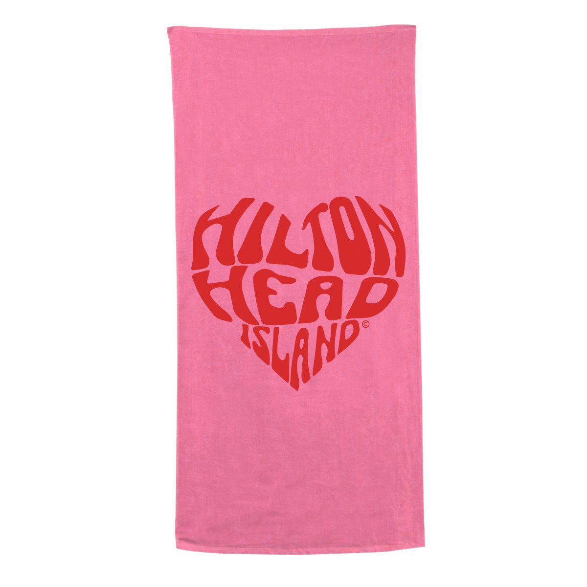 HHI Heart© Beach Towel, Baby Pink