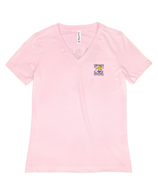 Women's Island Dog V-Neck S/S Pink