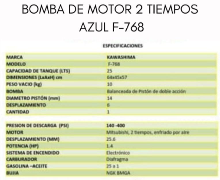 Bomba de Motor 2 tiempos Azul F-768